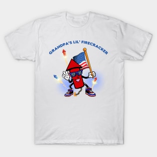 Grandpa's Lil' Firecracker Kids 4th of July T-Shirt